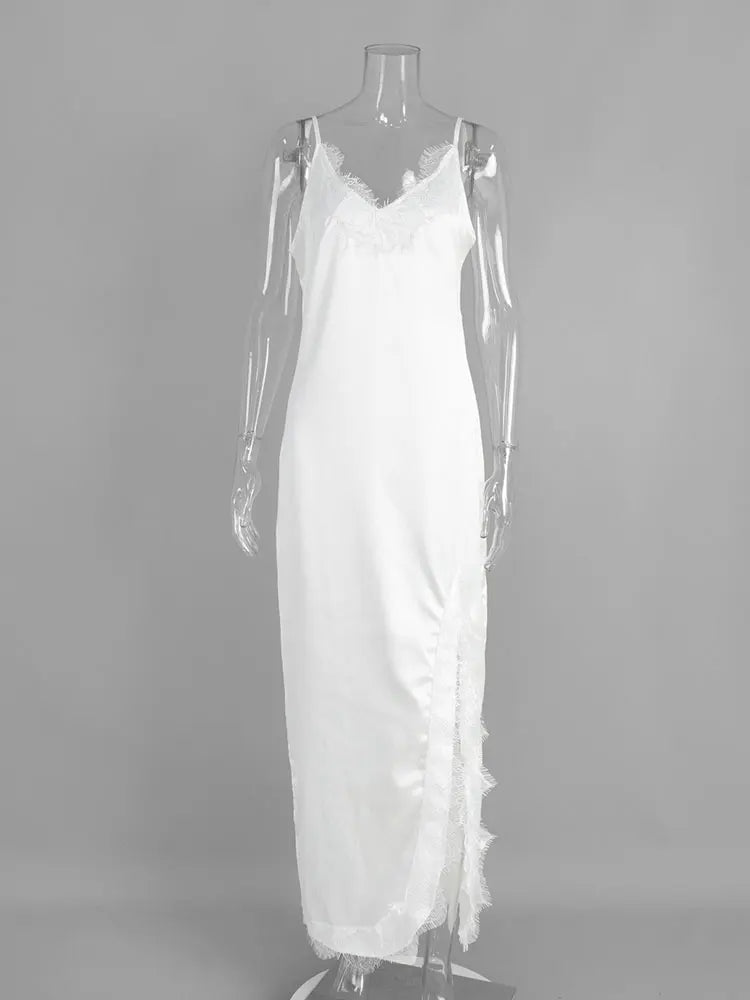 Tossy Sexy Lace Printed Halter Dresses Female V-Neck High Waist Slim Backless Spaghetti Party Dress Evening Women's Summer Dress