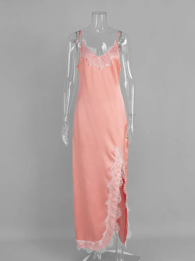 Tossy Sexy Lace Printed Halter Dresses Female V-Neck High Waist Slim Backless Spaghetti Party Dress Evening Women's Summer Dress