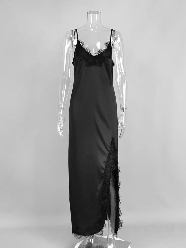 Tossy Sexy Lace Printed Halter Dresses Female V-Neck High Waist Slim Backless Spaghetti Party Dress Evening Women's Summer Dress