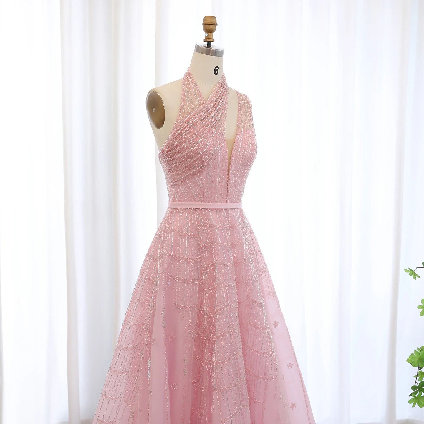 Sharon Said Luxury Beaded Dubai Lilac Evening Dresses for Women Wedding Party Long Arabic Prom Formal Gowns SS329 Customized